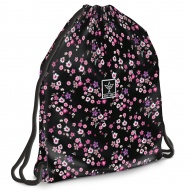 Ars Una: Pearl Blossom Black sac de sport cu flori, 37,5x46cm