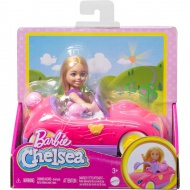 Barbie: Mașina decapotabilă cu ursuleț a păpușii Chelsea - Mattel