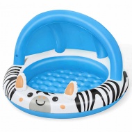 Bestway: Piscină pentru copii Safari Sun™ cu model de zebră și acoperiș pentru protecție solară, Ø 97 x 66 cm.