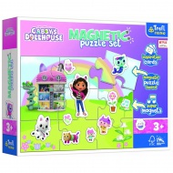 Casa de păpuși a Gabi cu 9 piese de puzzle magnetice cu accesorii - Trefl