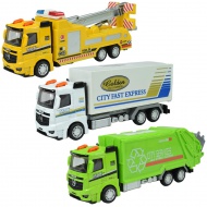 City Cars: Camion urban cu roți pivotante în diferite variante, 19cm 1buc.