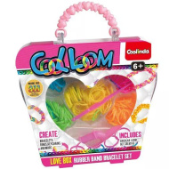 Coolinda: Set de realizare brățări din elastice Cool Loom în cutie de depozitare în formă de inimă