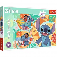 Disney: Lilo &amp; Stitch o zi fericită puzzle Maxi de 24 piese - Trefl