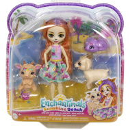 Enchantimals: Set de figurine Sunshine Beach Colita Goat și familia - Mattel