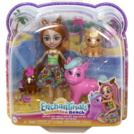 Enchantimals: Set de figurine Sunshine Beach Pensee Pony și familia - Mattel