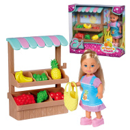 Evi Love: Set de joacă cu păpușa Evi și stand de fructe - Simba Toys