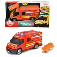 Iveco ambulanță roșie cu lumină și sunet 18cm - Dickie Toys