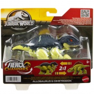 Jurassic World: Fierce Changers - Allosaurus &amp; Dimetrodon figură de jucărie dinozaur transformabilă - Mattel