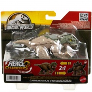 Jurassic World: Fierce Changers - Carnotaurus &amp; Stegosaurus figurină de jucărie dinozaur transformabilă - Mattel