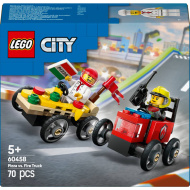 LEGO® City: Mașina de pizza vs. mașina de pompieri, set de mașini de curse (60458)