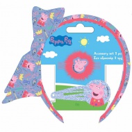 Luna: Set de accesorii pentru păr Peppa Pig cu bandă pentru cap, 3 piese