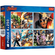 Marvel: Răzbunătorii puzzle 4x250 piese - Trefl