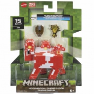 Minecraft: Figurină de acțiune Mooshroom de 8 cm cu accesorii - Mattel