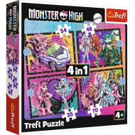 Monster High: Zi electrizant 4 în 1 puzzle - Trefl