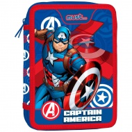 Must: Răzbunătorii - Penar cu două etaje Captain America 15x21x5cm