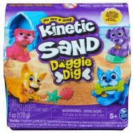 Nisip kinetic: Set de joacă Doggie Dig cu 170g de nisip și figurină surpriză - Spin Master