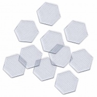 PlayBox: Set de 10 plăci hexagonale pentru mărgele MIDI termoadesive de 5mm, 7,5cm