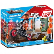 Playmobil: Starter Pack - Cascador cu motocicletă și cerc de foc (71256)