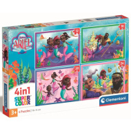 Puzzle Ariel, mica sirenă 4 în 1 cu 12, 16, 20 și 24 de piese - Clementoni