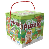 Puzzle cu 2-3-4 piese - Animalele pădurii