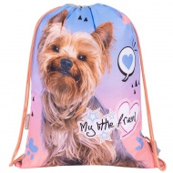 Sac de sport St.Right Grey Yorkie, 43x32cm