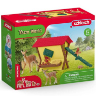 Schleich: Farm World - Set de joacă cu hrănitoare pentru animale sălbatice (42658)