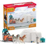 Schleich: Wild Life - Set de joacă Expediție în Antarctica cu figurine și sanie trasă de câini (42558)