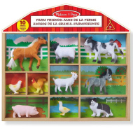 Set de 10 figurine cu animale de fermă în cutie de lemn - Melissa &amp; Doug