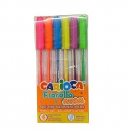 Set de 6 stilouri cu gel neon Fiorella - Carioca