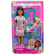 Set de joacă Barbie carieră dentist cu păr șaten - Mattel