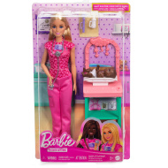 Set de joacă Barbie carieră medic pediatru cu păr blond - Mattel