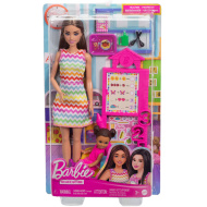 Set de joacă Barbie profesoară cu păr șaten și accesorii - Mattel