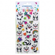 Setul de autocolante 3D pufos cu panda Littlies, 10x22 cm.