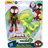 Spidey și prietenii săi uimitori - Miles Morales și Electrozaur Dino-Pânză Set de Acțiune - Hasbro