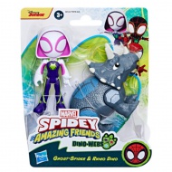 Spidey și prietenii săi uimitori: Set de figurine de acțiune Rhino Dino și Ghost Spider - Hasbro