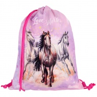 Spirit: Love Horses sac de gimnastică roz, sac sportiv 33x47cm