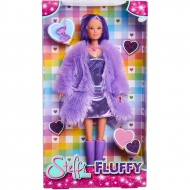 Steffi Love: Papusa Fluffy la moda in rochie mov - Simba Toys