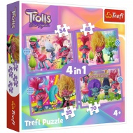 Trolls 3: Puzzle set 4 în 1 - Trefl