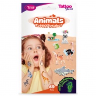 TyToo: Set de tatuaje temporare cu animale, 69 de bucăți