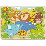 Animalele Africii puzzle formă - Woodyland