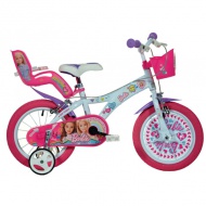 Barbie bicicletă alb-roz mărimea 16