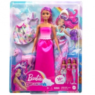 Barbie® Fairytale: Păpușă sirenă transformatoare 2023 cu accesorii - Mattel