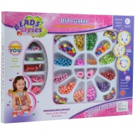 Beads Series: Set de bijuterii cu margele, elastic de par si pandantiv cu peste 500+ de margele