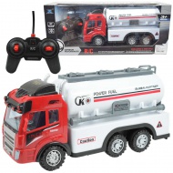 Camion cisternă de combustibil cu efecte de lumină cu telecomandă RC Scara 1/43 27 MHz 21cm