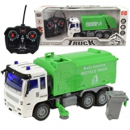 Camion de gunoi ​​cu telecomandă RC cu efecte de lumina 27MHz 20cm in diverse versiuni 1bucată