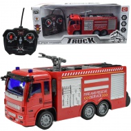 Camion de pompieri cu lumini telecomandă RC 27MHz 20cm în trei versiuni 1bucată