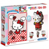 Clementoni: Hello Kitty 2in1 104 bucăți puzzle și figurină model