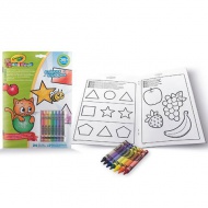 Crayola Mini Kids: caiet de activitate cu 7 bucăți de cretă cerată