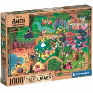 Disney: Alice in Wonderland hartă puzzle 1000 bucăți - Clementoni