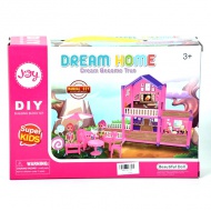 Dream Home pink căsuță de păpuși care se poate construi cu accesorii